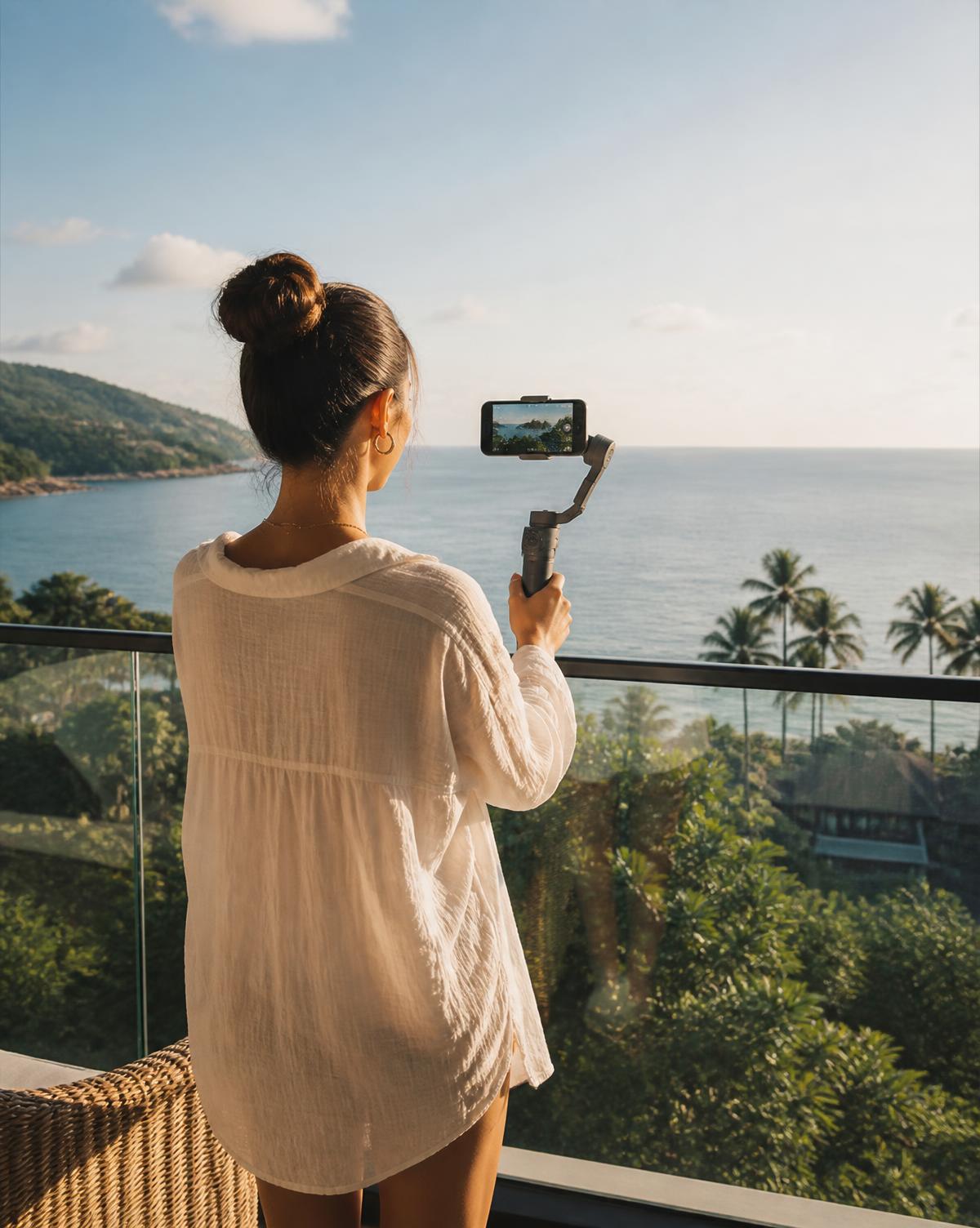 Travel Insider filming an oceanfront resort